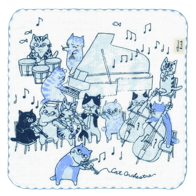 SKTC227-02 猫の楽団・タオルチーフ/フーガ