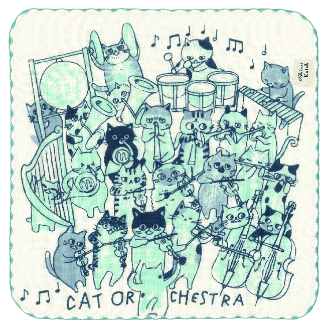 SKTC227-01 猫の楽団・タオルチーフ/アダージョ