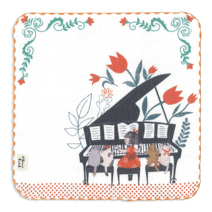 SKTC226-02 ハッピートーン・タオルチーフ/猫と一緒に