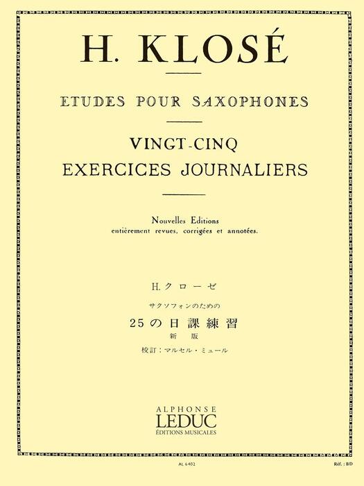 クローゼ/ミュール/サクソフォンのための25の日課練習
